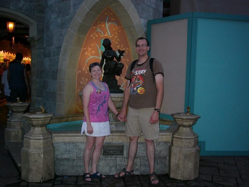 Annie and Kevin at Cinderella Fountain.JPG